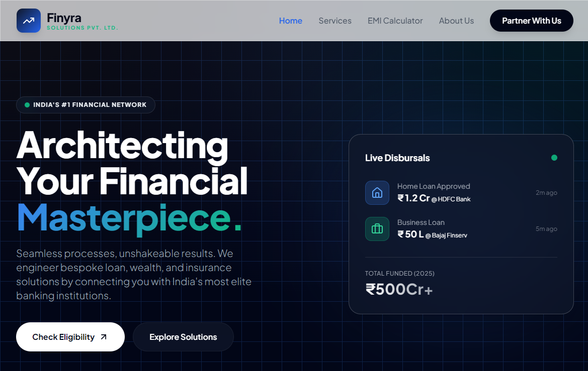 Finyra Solutions Portfolio Website Showcase